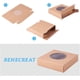 thumbnail image 5 of Paquete de 24 cajas cuadradas de papel kraft marrón para envolver regalos, con ventana redonda transparente (4x4x0.9 pulgadas), ideales para obsequios, dulces, joyas y otros regalos., 5 of 9