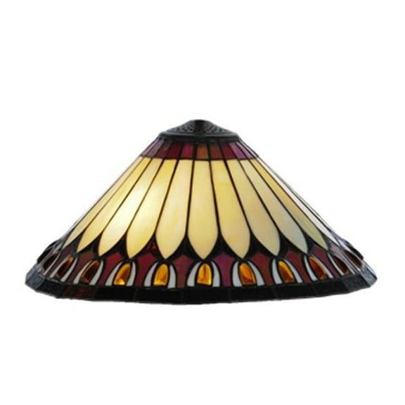 17 in. Tuscaloosa Shade Light - Ruby, Amber Glass & Chocolate