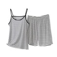 thumbnail image 3 of Outfits for Women 2 Piece Sets Plus Size Striped Crew Neck Sleeveless Suspenders Wide Leg Shorts Women Outdoor Sport Outfits Lounge Sets, 3 of 6