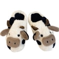 thumbnail image 1 of Pantuflas de vaca peludas, bonitos y cálidos zapatos de algodón acogedores, pantuflas sin cordones con forma de Animal para mujer y niña de invierno Sincero Hogar, 1 of 3