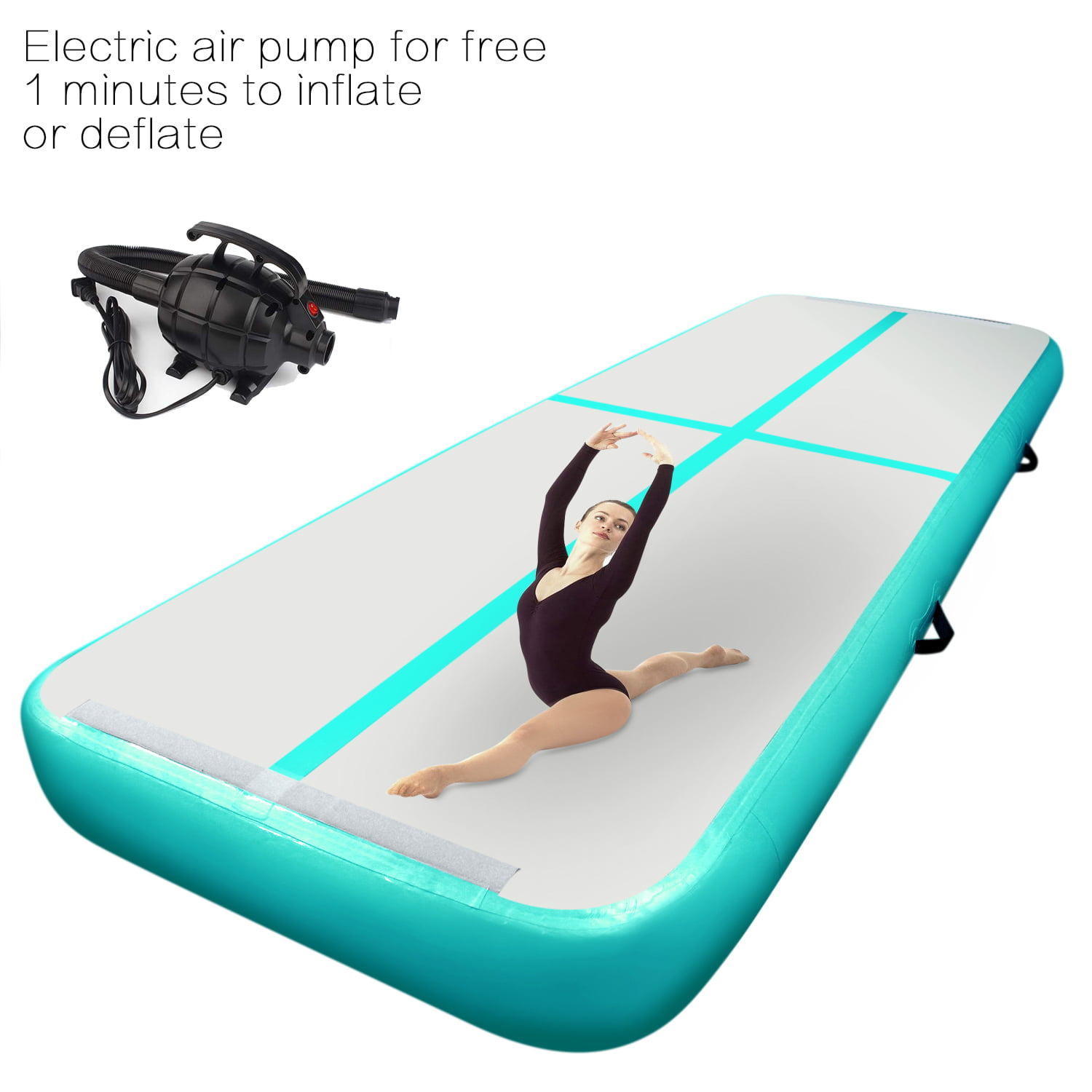 FBSPORT 3m 4m 5m 6m X20cm Inflatable Air Track Gymnastics Tumbling Mat with Pump 