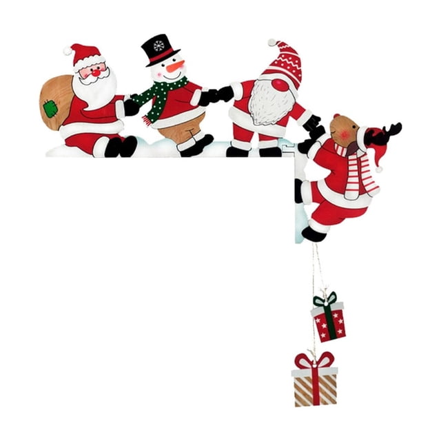 Christmas Snowman Old Man Doll Decorative Corner Door Number Plate Prop for Festive Party Layout