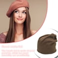 thumbnail image 4 of Qarigey Beanie Hat Cómodo Casual Color sólido Gorros para adultos Gorras Turbante simple Mujeres Hombres Sombreros para la decoración del vestido Sombreros Café Qarigey AP009244-09B, 4 of 6