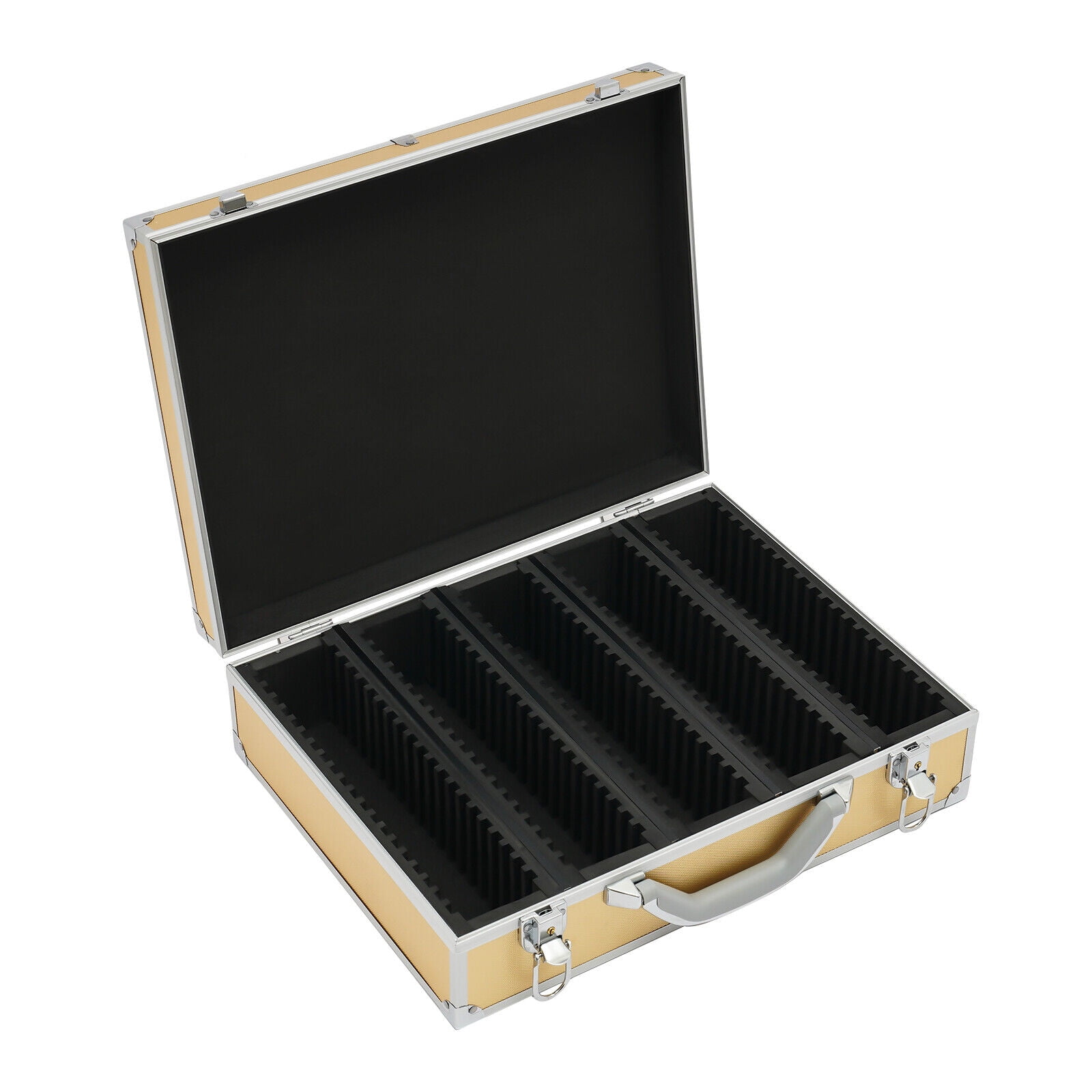 Storage & Display Aluminum Alloy Box Case Holds 100 Coin Holders Slabs Gold US