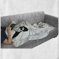 thumbnail image 6 of Animal Soft Flannel Fleece Throw Blanket, Cat Face Portrait Says No Grumpy Social Character Kitty Domestic Image, Cozy Plush for Indoor and Outdoor Use, 50" x 70", Black and White, by Ambesonne, 6 of 6