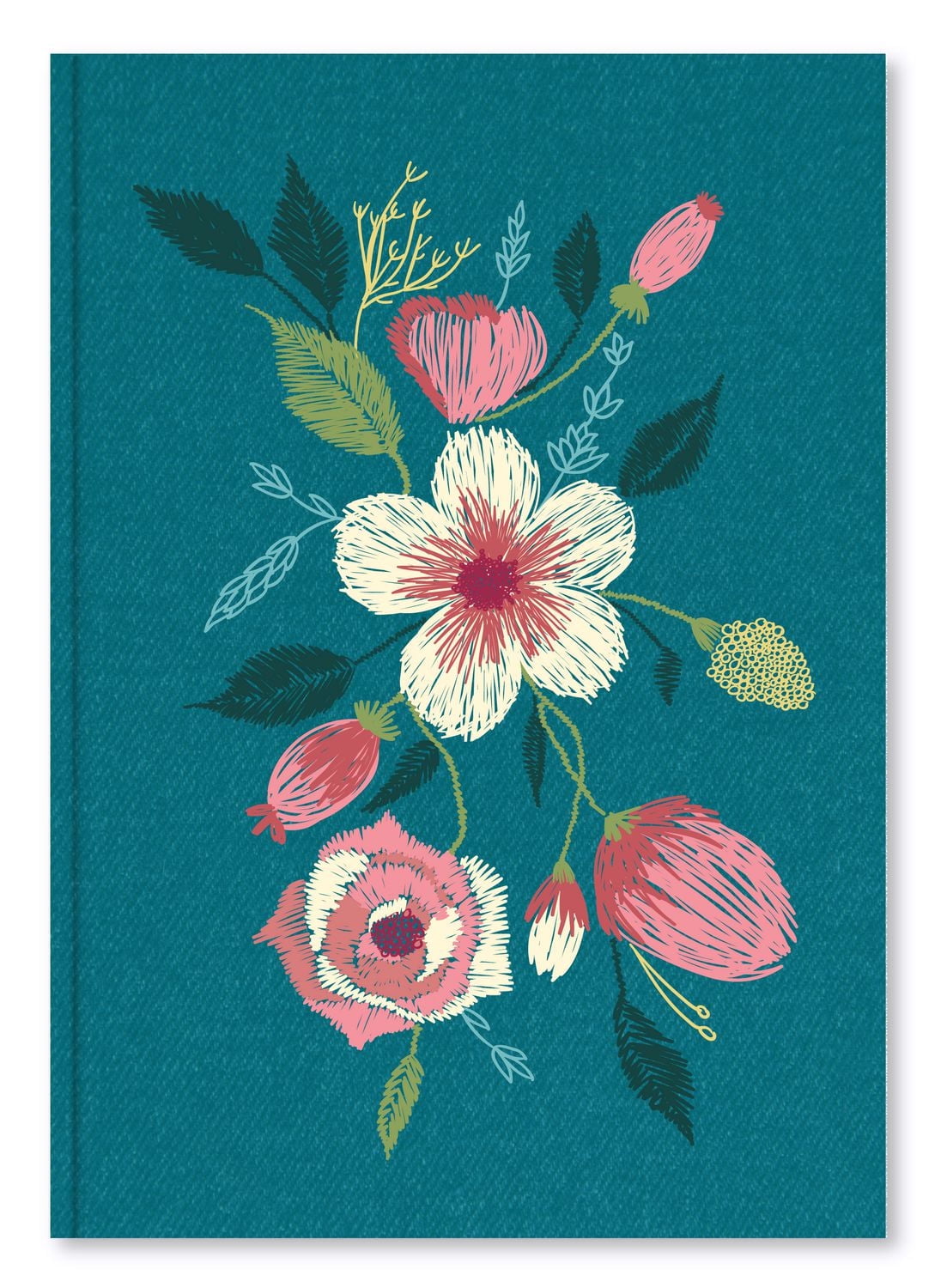 Markings by C.R. Gibson Teal Floral Print Embroidered Journal