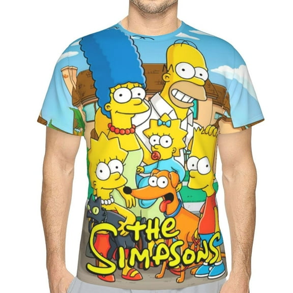 Men Women Simpsons Shirts Short Sleeve Cosplay Adults Anime T-Shirts Crew Neck 3D Printed Tee Tops
