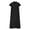 Black, variant on Cotton Linen Dresses For Women Cap Sleeve Button Down Maxi Dress Loose Short Sleeve Stand Collar Solid Summer Shirt Dress With Pocket Vacation Going Out Summer 2025