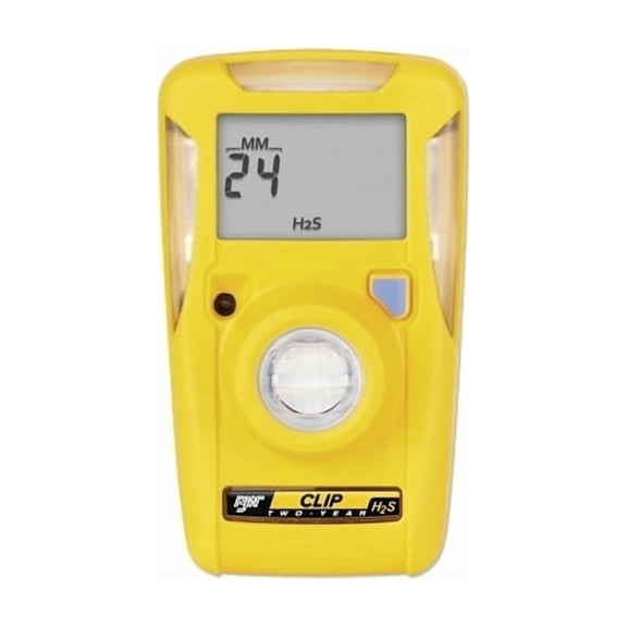 Clip Single-Gas Detector, Hydrogen Sulfide, Surecell, 10-15 ppm Alarm Setting