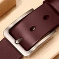 thumbnail image 5 of QSAWXQZ Men's Vintage PU Leather Belt Single Prong Buckle Adjustable Casual Waist Belt Free Size, 5 of 6