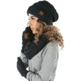 thumbnail image 2 of Bonnet Ample Foulard Infini Gant de Texte Ensemble Assorti, 2 of 2
