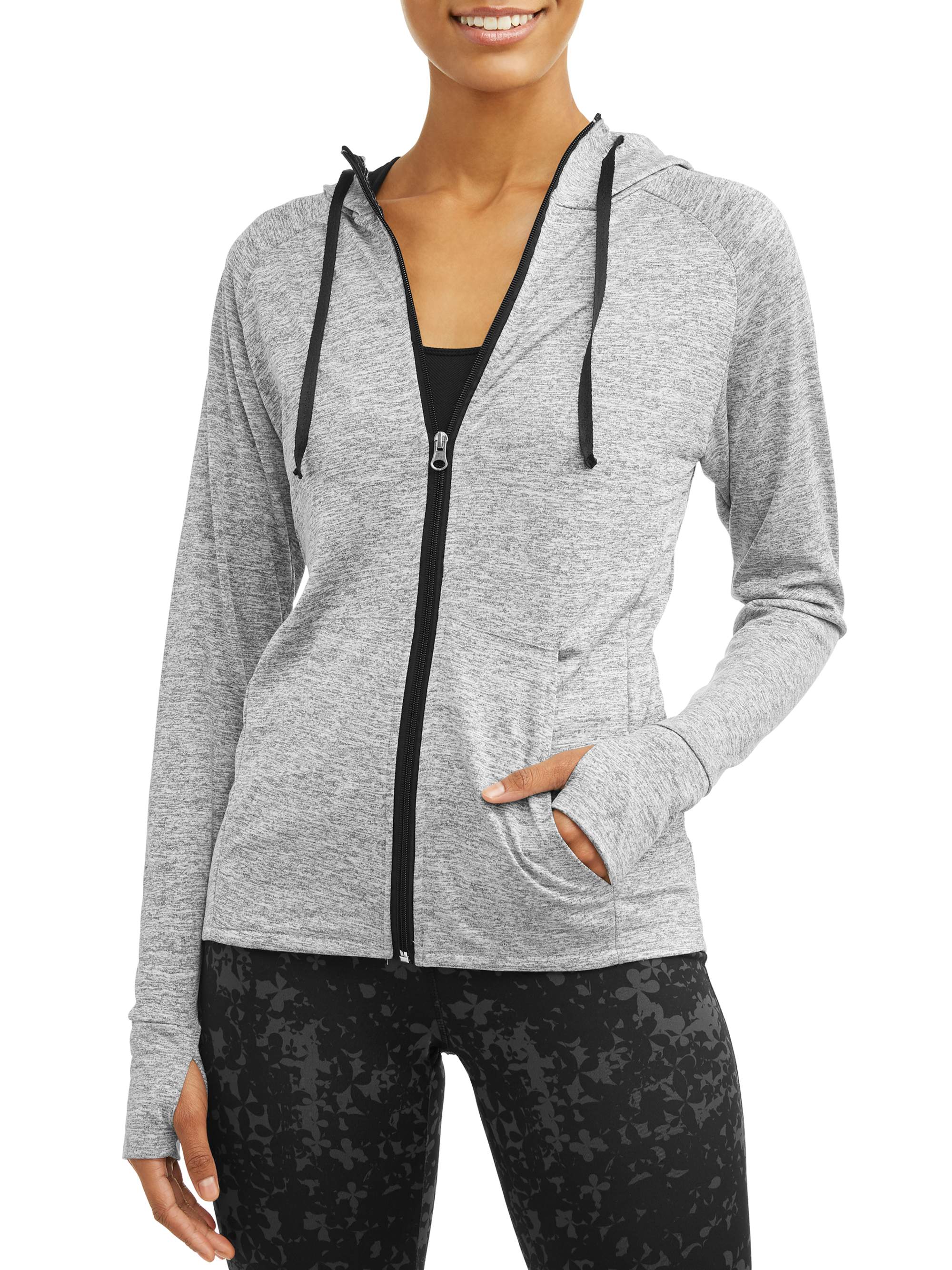 Women's Core Active Tech Fleece Full Zip Hoodie with Thumbholes
