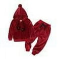 thumbnail image 2 of Esaierr 2PCS Kids Newborn Toddler Hoodie Sweatpants Sweatshirt Tops Coat + Jogger Pants Outfits Velvet Autumn Winter Casual Jacket for Baby Girls Boys 9M-8Y, 2 of 5