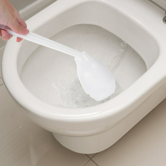 HONMEET  White Plastic Cotton Toilet Brush Bathroom Scrubbing Stain Removal