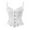 White, variant on Hpapadks Fajas Colombianas Shapewear for Women Spaghetti Straps Vintage Embroidery Patterns Bustier Bodysuit Lace Up Push Up Overbust Retro Corset Belt Halloween Black