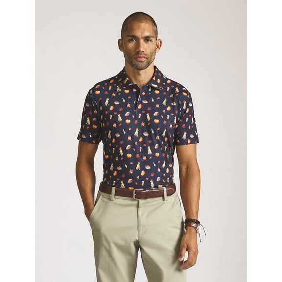Chaps Men’s and Big Men’s Everyday Performance Printed Polo, Sizes S–2XL