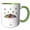 Green/White, variant on 3drose, Chic Collage Patterned Umbrella and Rain Drop Illustrations, 11oz Two-tone Blue Mug
