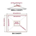 thumbnail image 2 of 13x10 Ft Patio Double Roof Gazebo Replacement Canopy Top Fabric,Khaki, 2 of 8