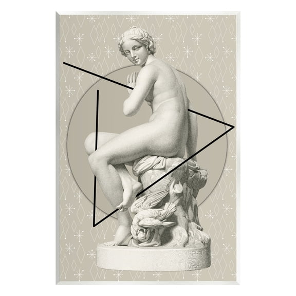 Stupell Industries Geometric Classical Statue Abstract Painting Unframed Art Print Wall Art, 10 x 15
