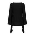 thumbnail image 6 of iHengLiXing Spring Tops for Womens Dressy Casual Womens Spring And Summer Round Neck Short Sleeve Solid Loose Casual Cotton Black XXXXXL, 6 of 9
