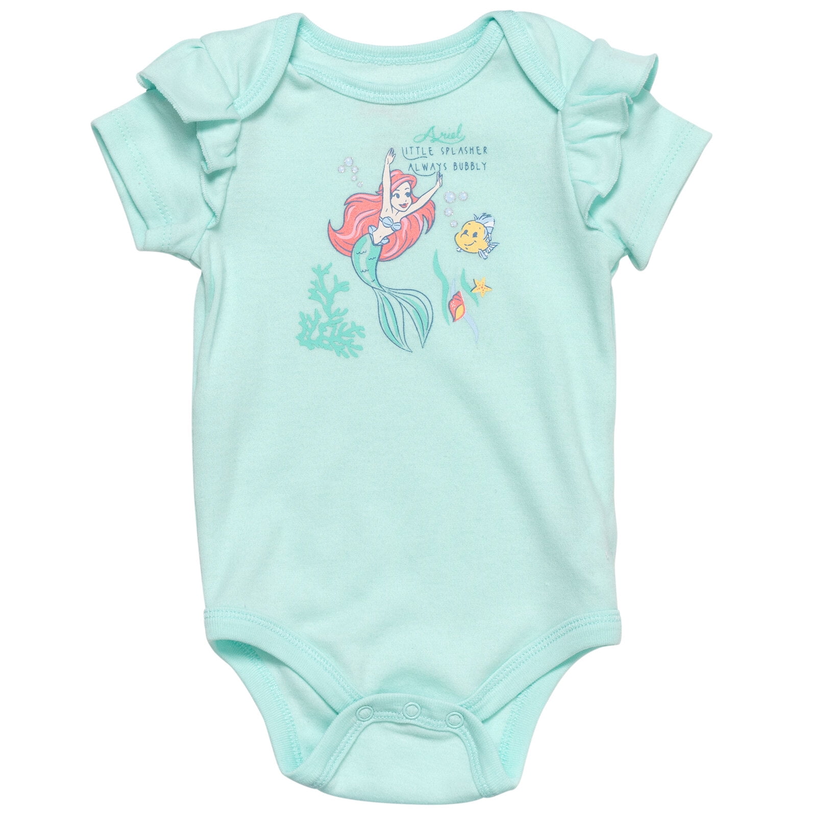 Disney The Little Mermaid Ariel Infant Baby Girls Bodysuit Shorts and Headband 3 Piece Outfit Set Newborn to Infant