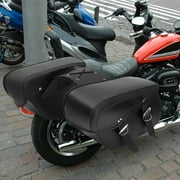 2x PU Motorcycle Harley Universal Saddle Bags Cross Rider Panniers Tool Luggage by