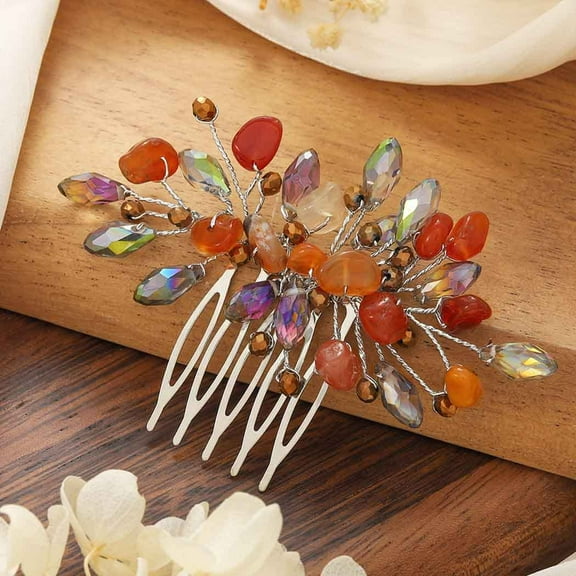 Rhinestone Bride Wedding Hair Comb Silver Crystal Bridal Hair Piece Side Comb Beach Wedding Hair Accessories for Women and Girls