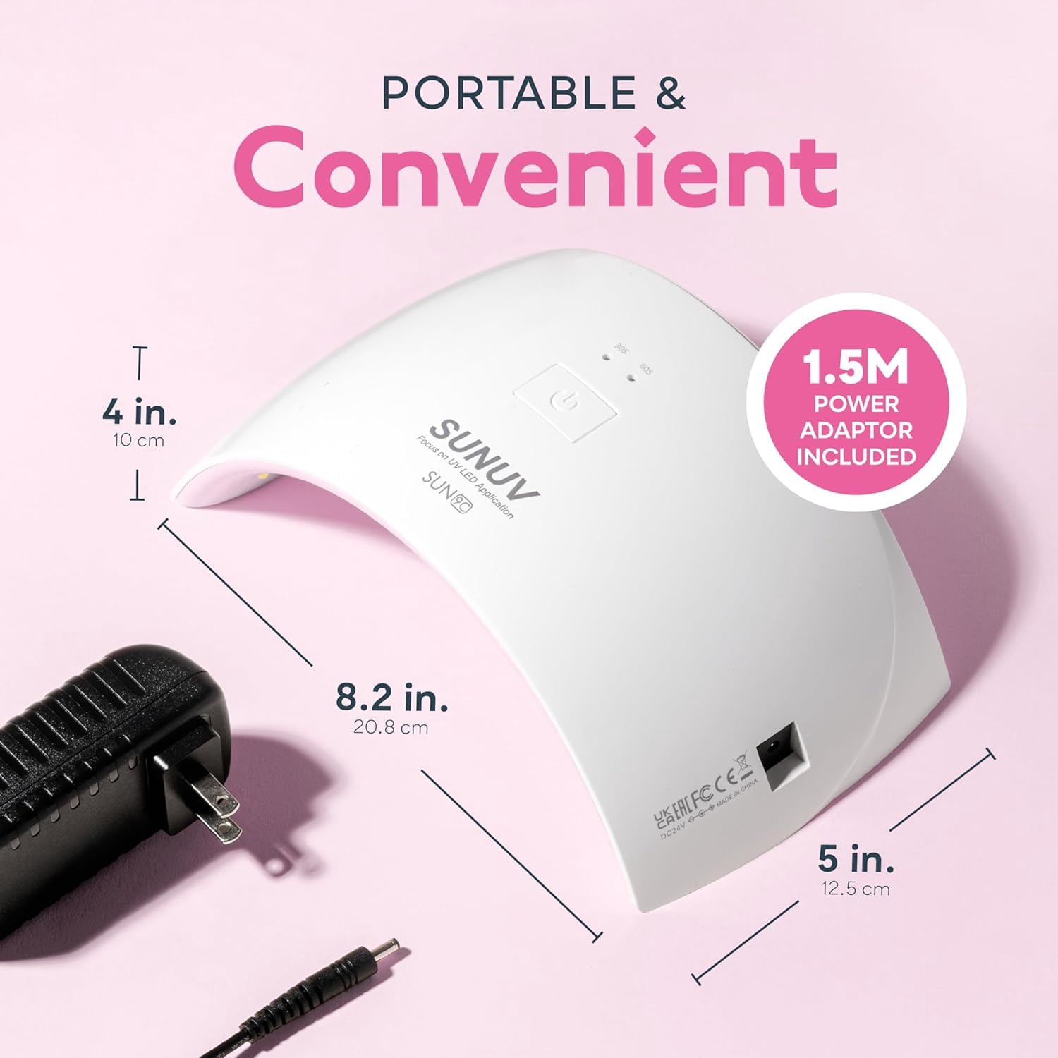 SUNUV UV Nail Lamp, LED Gel Nail Dryer with Sensor & 2 Timers, for Women & Girls, Pink