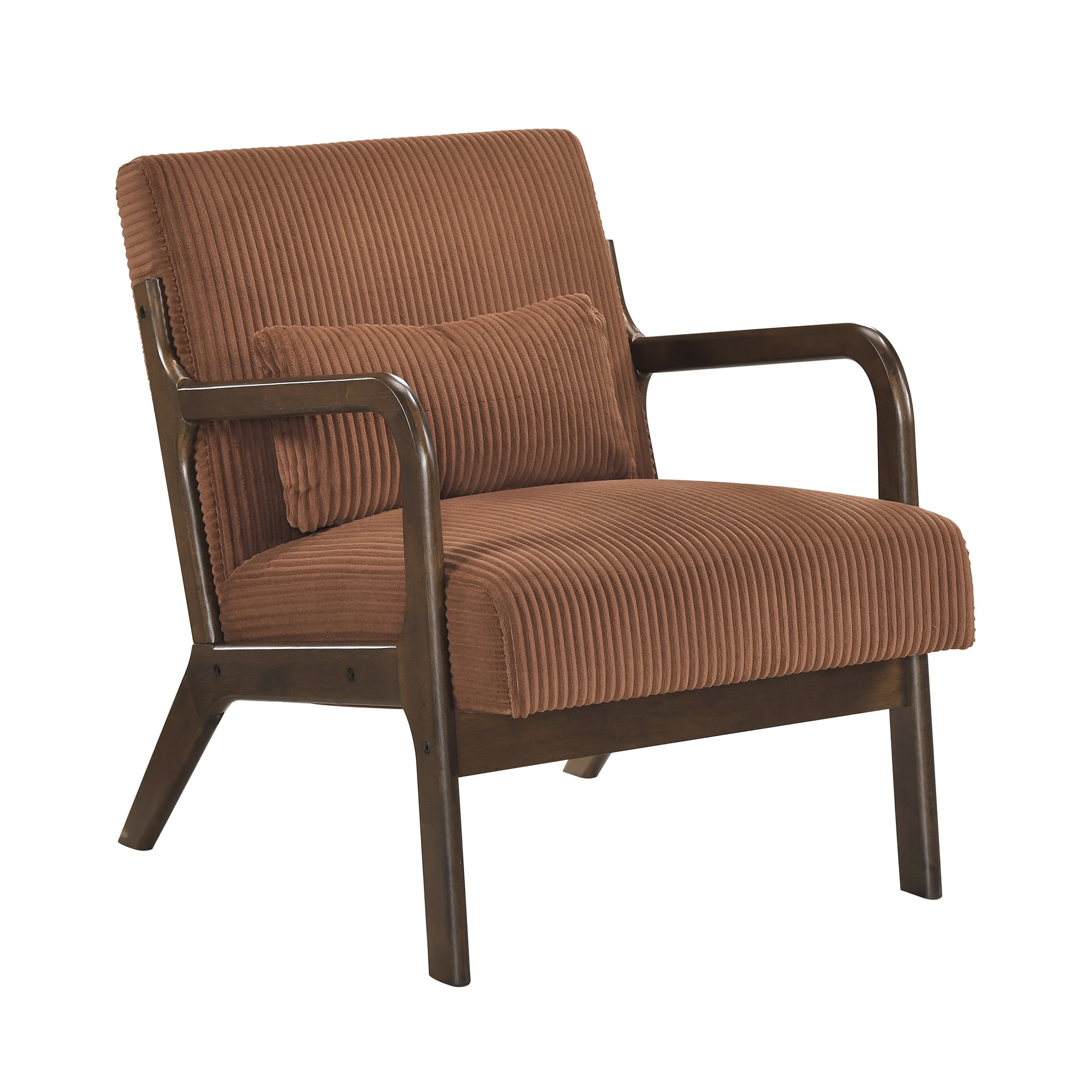 OakvillePark Cavano Wood Frame Corduroy Accent Chair, Orange