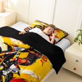 thumbnail image 3 of Manfei Cool Motorbike Twin Comforter Sets,Checkered Pattern Bedding Set,Yellow,Black Reversible,2-Piece,1 Comforter and 1 Pillowcase, 3 of 7