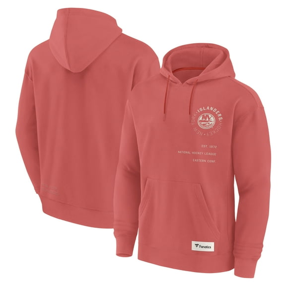 Men's Fanatics Red New York Islanders Future Ground Info Pullover Hoodie