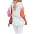 thumbnail image 6 of GXFC Womens Color Block Button Down Shirts Long Sleeve Oversized Boyfriend Blouses Tops with Pockets, 6 of 9