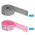 thumbnail image 3 of Uxcell 7/8"5Yard Volleyball Grosgrain Craft Ribbon Polyester Burlap Ribbon Pink Grey 2 Roll, 3 of 6
