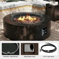thumbnail image 4 of UPHA 42-inch Outdoor Propane Round Fire Pit Table 50000 BTU Iron Gas FirePit for Outside Patio with Tank Cover, Wind Guard, Removable Lid, Lava Rocks, Rain Cover, Brown, 4 of 10