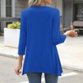 thumbnail image 5 of Otntypg 3/4 Sleeve Flowy Tunic Tops for Women Loose Fit Dressy Casual Summer Cute Blouse Trendy Solid Color Basic Crew Neck T-Shirts to Wear with Leggings Blue XXL, 5 of 7