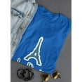 thumbnail image 3 of Eiffel Tower Medium Front Graphic And "Le Paris" Text Underneath Women T-Shirt, Female XX-Large, 3 of 4