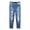 Blue-2238, variant on Kidscool Space Kids Pleated Ripped Holes Elastic Band Inside Water Washed Jeans,Blue,11-12 Years