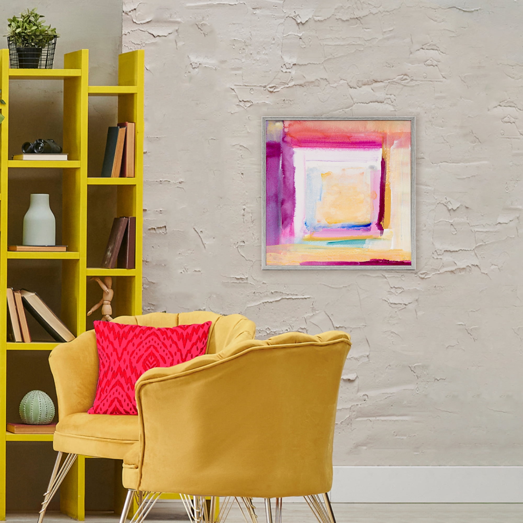 Stupell Industries Vibrant Layers New Day Gray Framed Giclee Art, design by Lanie Loreth