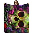 thumbnail image 1 of Digital Printing Tapestry Dead Halloween Skull Decorative Cover Blanket Flannel Blanket, 1 of 1