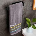 thumbnail image 2 of Toallero de baño negro, toallero autoadhesivo de pared sin taladrar, toallero de baño de acero inoxidable montado en la pared para cocina, 2 of 4