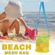 thumbnail image 4 of Large Capacity Beach Mesh Bag Collector Tote With Zipper Closure And Adjustable Shoulder Strap For Kids And Adults, 4 of 8
