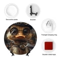 thumbnail image 4 of Yiaed Vintage Gentleman Duck Print Bone China Decorative Plate Ceramic Dinner Plates Art Crafts with Display Stand-7in, 4 of 6