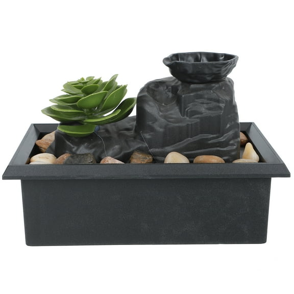 Zonhebin Tabletop Waterfall Fountain Indoor Feng Shui Bonsai Zen Ornament