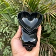 thumbnail image 2 of Black Jade Heart-Shaped Skull Bowl - Handcrafted Gemstone Carved Art Sculpture for Healing and Spiritual, 2 of 6