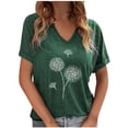 thumbnail image 1 of Birdeem Mode Décontractée pour Femmes Blouses à Manches Courtes Imprimées Col en V T-Shirts Hauts, 1 of 12