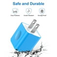 thumbnail image 7 of FiveBox 2.1A USB Wall Charger Block, 2 Pack Dual Port USB Charger Adapter Power Plug Fast Charging Station Box Base USB Charger Cube Compatible for iPhone, Samsung, Android, Blue, 7 of 7