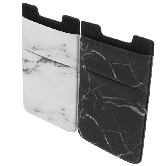 Luxshiny 2Pcs Lightweight Black Adhesive Phone Cards Pouch Portable Cell Phone Wallet for Cards and Cash