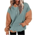 thumbnail image 2 of Xcmzpl Women's Hoodies Casual Color Block Hooded Sweatshirt Oversized Pullover Tops Dressy Casual Long Sleeve T-shirts Fall Clothes, 2 of 7