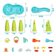 JBeeCtrl Water Table for Toddlers, 2-Tier Sand and Water Play Table Toys for Toddlers Kids, Outdoor Activity Sensory Tables Outside Beach Toys for Toddler Boys Girls Age 1-3 3-5
