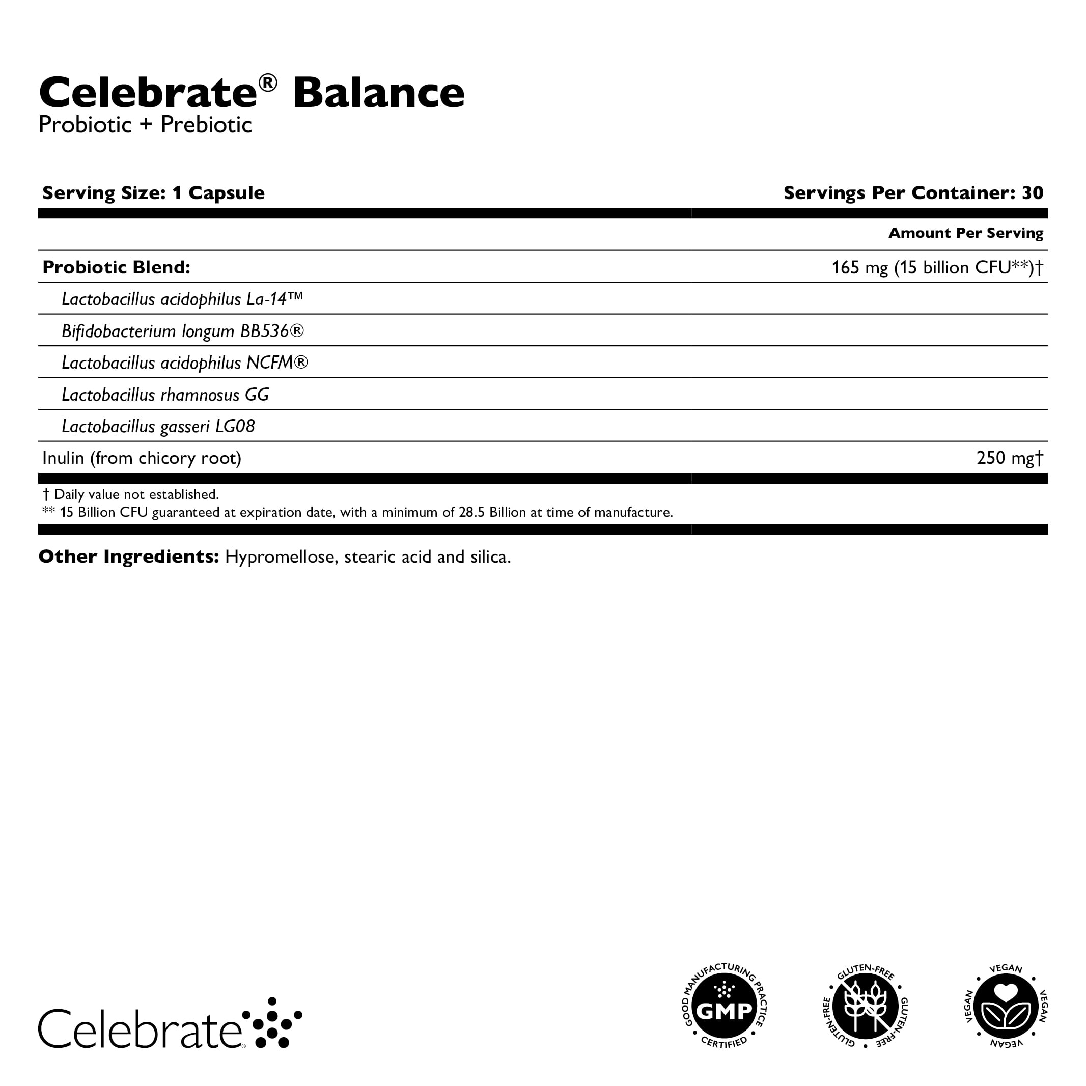 Celebrate BALANCE Probiotic and Prebiotic